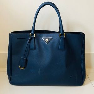 Prada Blue Galleria Medium Tote Saffiano Handbag